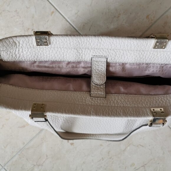 KATE Spade cream beige tote bag purse pebble finish - Picture 10 of 13